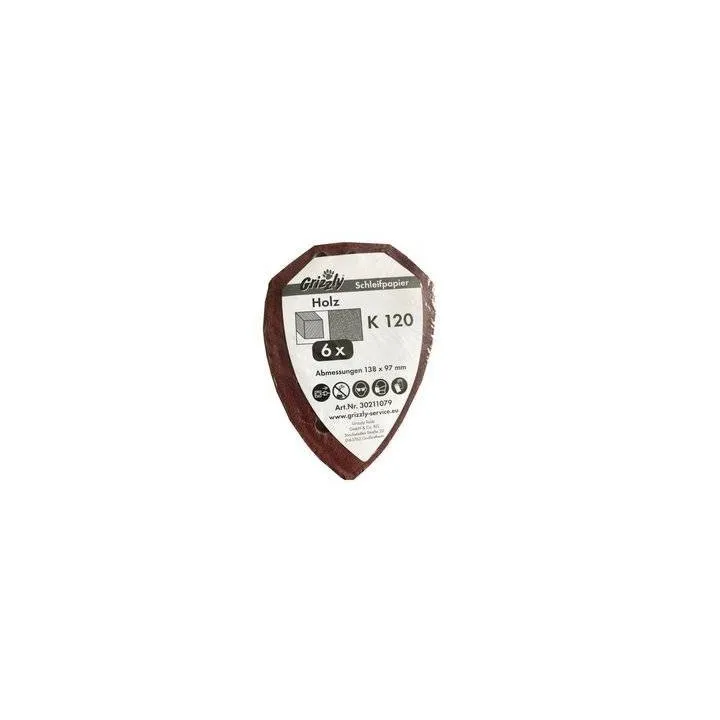 LOT 6 FEUILLES ABRASIVES POUR BOIS (G120) POUR PONCEUSE A MAIN PARKSIDE PHS 160 C4