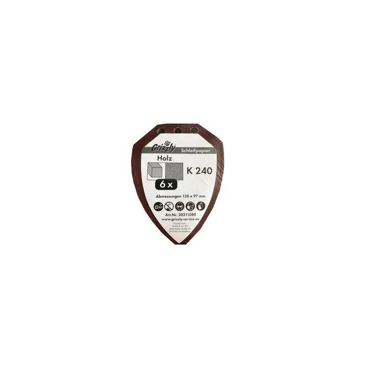 LOT 6 FEUILLES ABRASIVES POUR BOIS (G240) POUR PONCEUSE A MAIN PARKSIDE PHS 160 C4