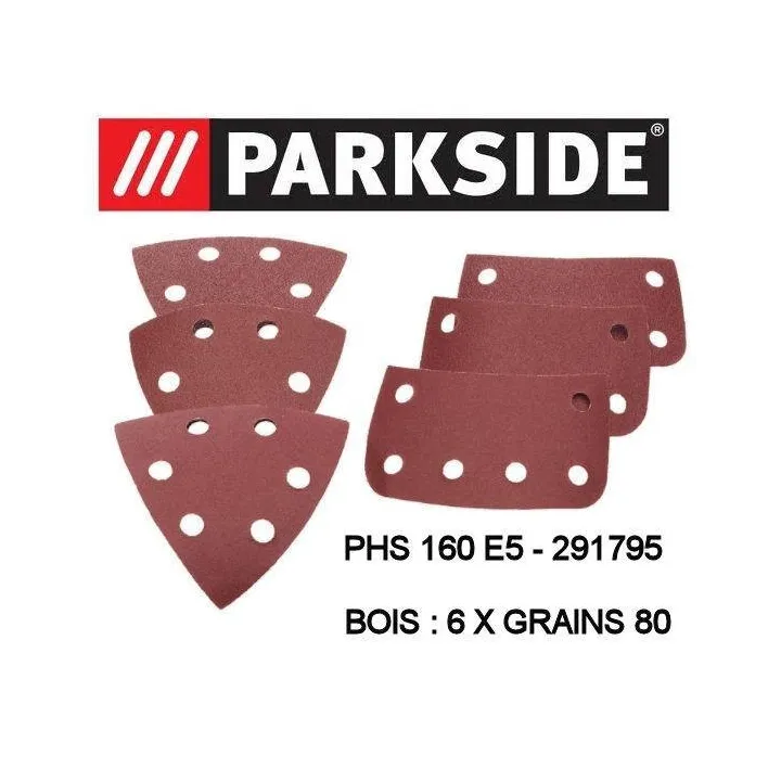 FEUILLES ABRASIVES BOIS 6X80 POUR PHS 160 E5