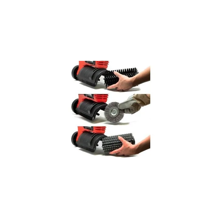 BROSSE DE NETTOYAGE UNIVERSELLE ELECTRIQUE ERB 550 Set pour pierre, béton, bois, WPC, joints