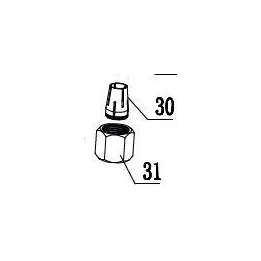 PINCE DE SERRAGE (8mm) + ECROU RACCORD POUR DÉFONCEUSE PARKSIDE POFA 12 A1 / A2 / B3