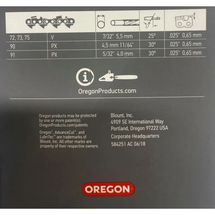 Chaîne 90PX040 OREGON 3/8 - 1,1 mm - 40 maillons