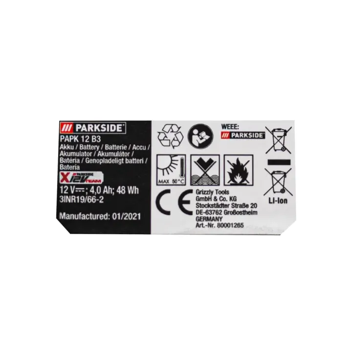 BATTERIE 4 Ah PAPK 12 B1 - 80001261a - 80001262a - REF: 80001265
