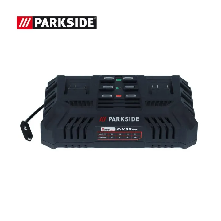 Chargeur double Parkside 20V 2x 4,5 A PDSLG 20 B1 DE/EU pour appareils de la famille Parkside X20V TEAM - REF: 80002908